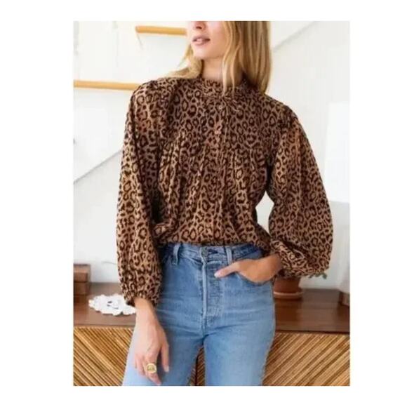 Emerson Fry Tops - Emerson Fry Leopard Print Blouse